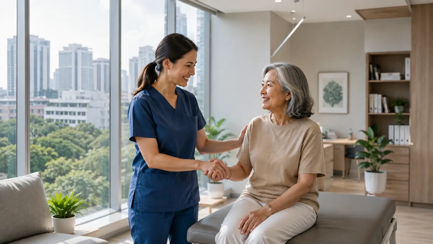 Care coordinator assisting a patient